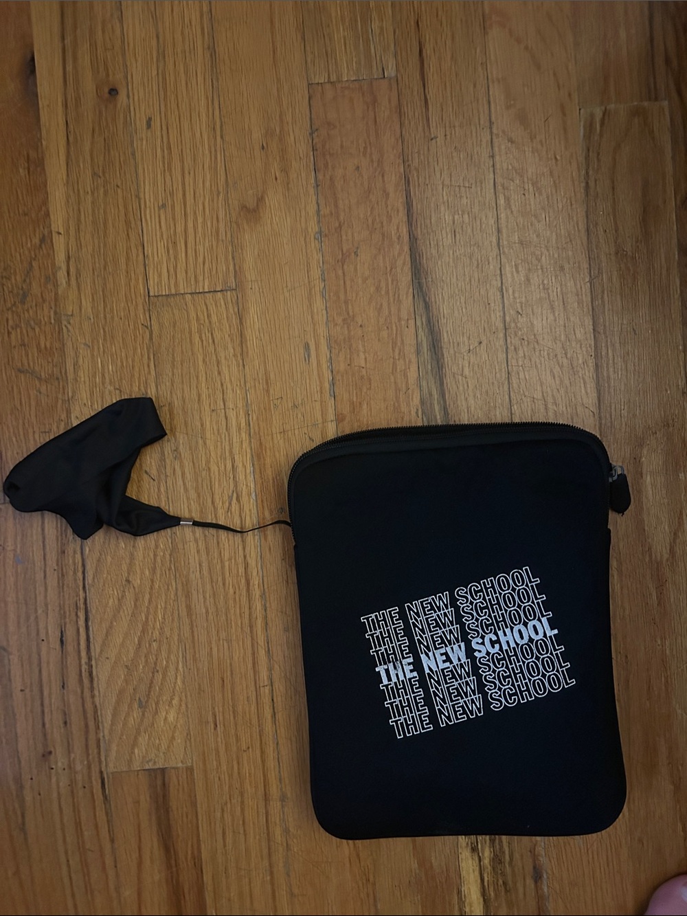 Black Neoprene Tablet Sleeve with 'THE NEW SCHOOL' Logo